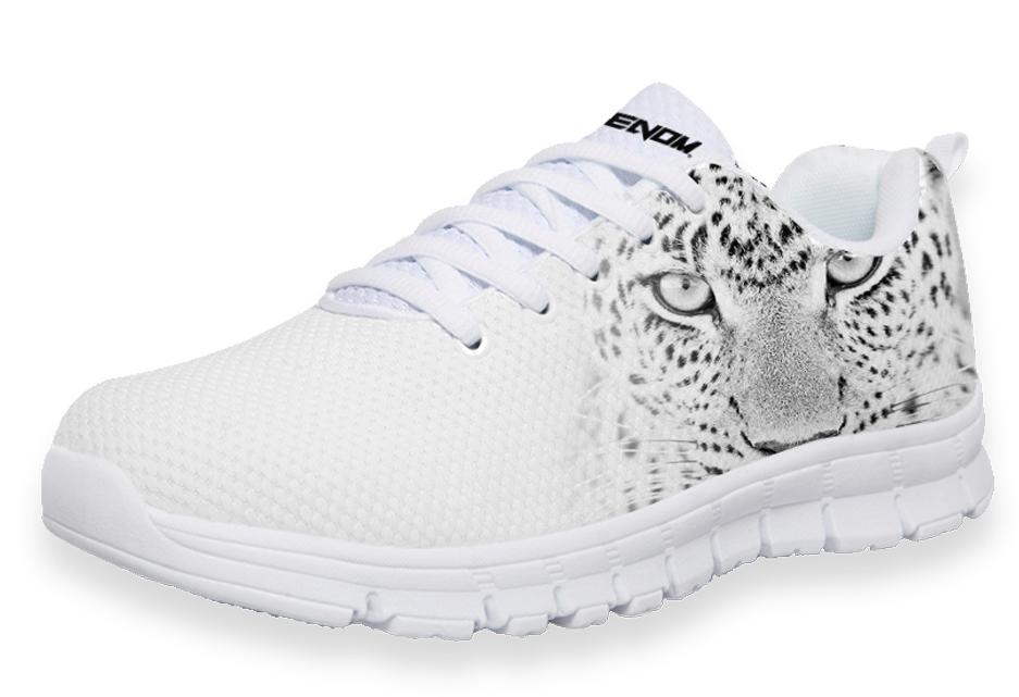 'snow Leopard' Edition - Leopard Portrait Solid Birch Timber Framed Wall Art (979x921), Png Download