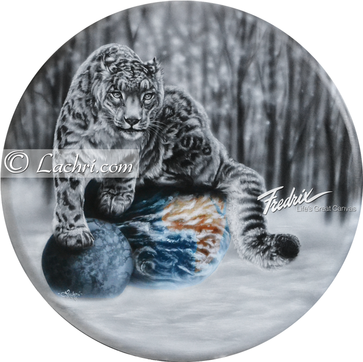 Snow Leopard - Painting (800x800), Png Download