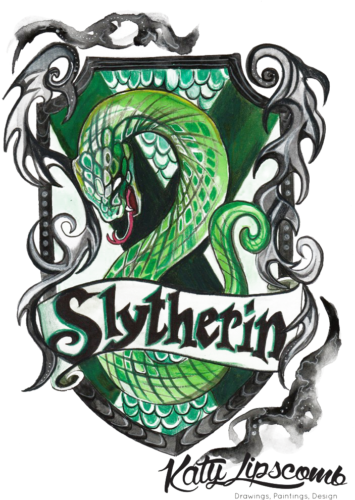 Slytherin Png Hd Photo - Harry Potter Drawing House Crests (720x1008), Png Download
