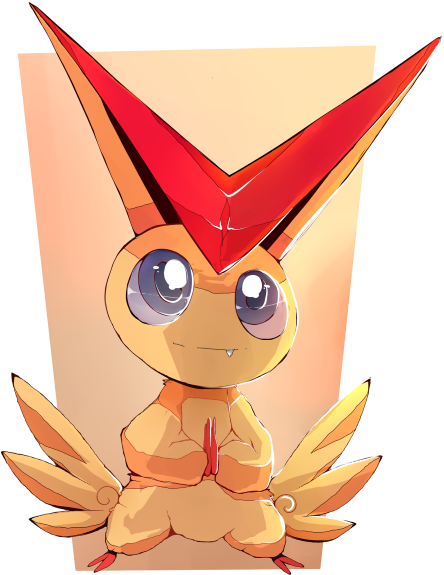 Tikitik's Victini - Cartoon (462x616), Png Download