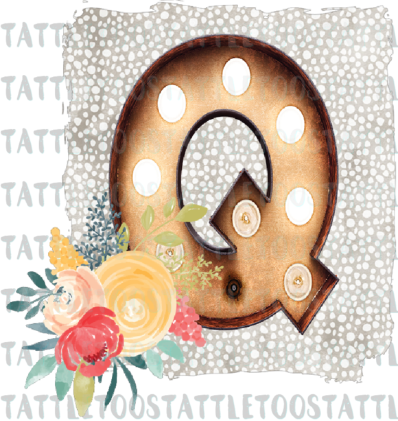 Marqueefloralletter Q - Circle (580x613), Png Download