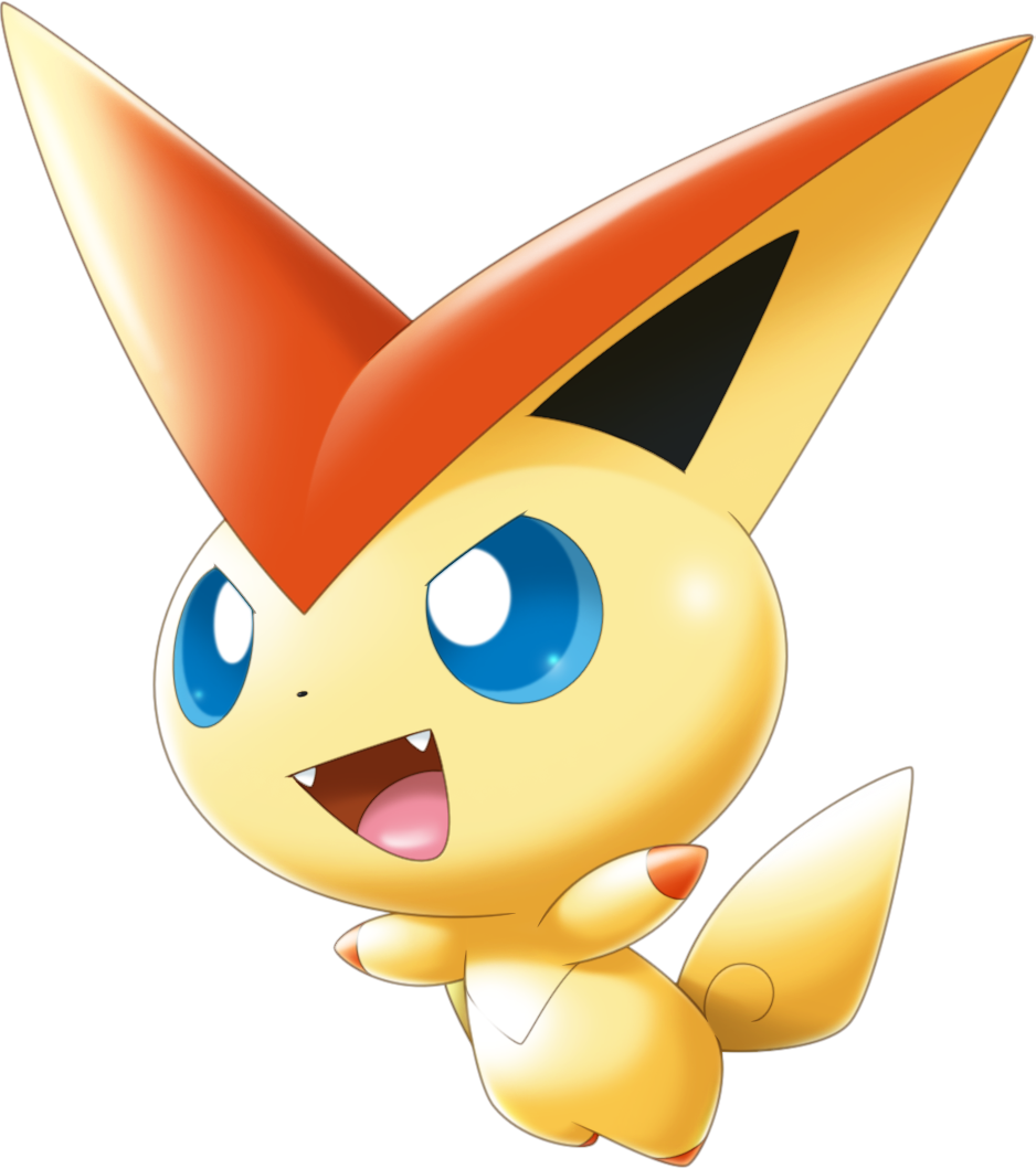 Victini Pokemon Download - Yellow Pokemon Big Ears (938x1059), Png Download
