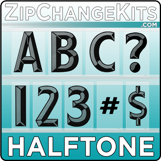 Zip Halftone 8" Marquee Kit - Number (600x600), Png Download