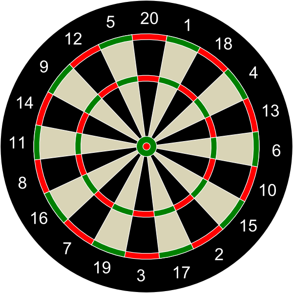 Archery Target Dart Board Game - Dart Board (600x600), Png Download