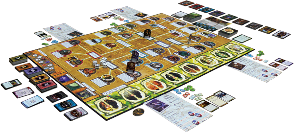 A Fully Set Up Arkham Horror Takes Up A Lot Of Space - Call Of Cthulhu Gameboard (600x270), Png Download