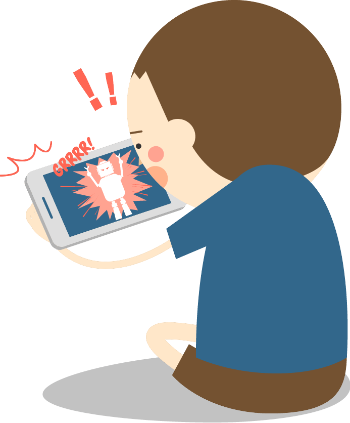 Playing Games Png Black And White Library - Play Phone Cartoon Png (693x836), Png Download
