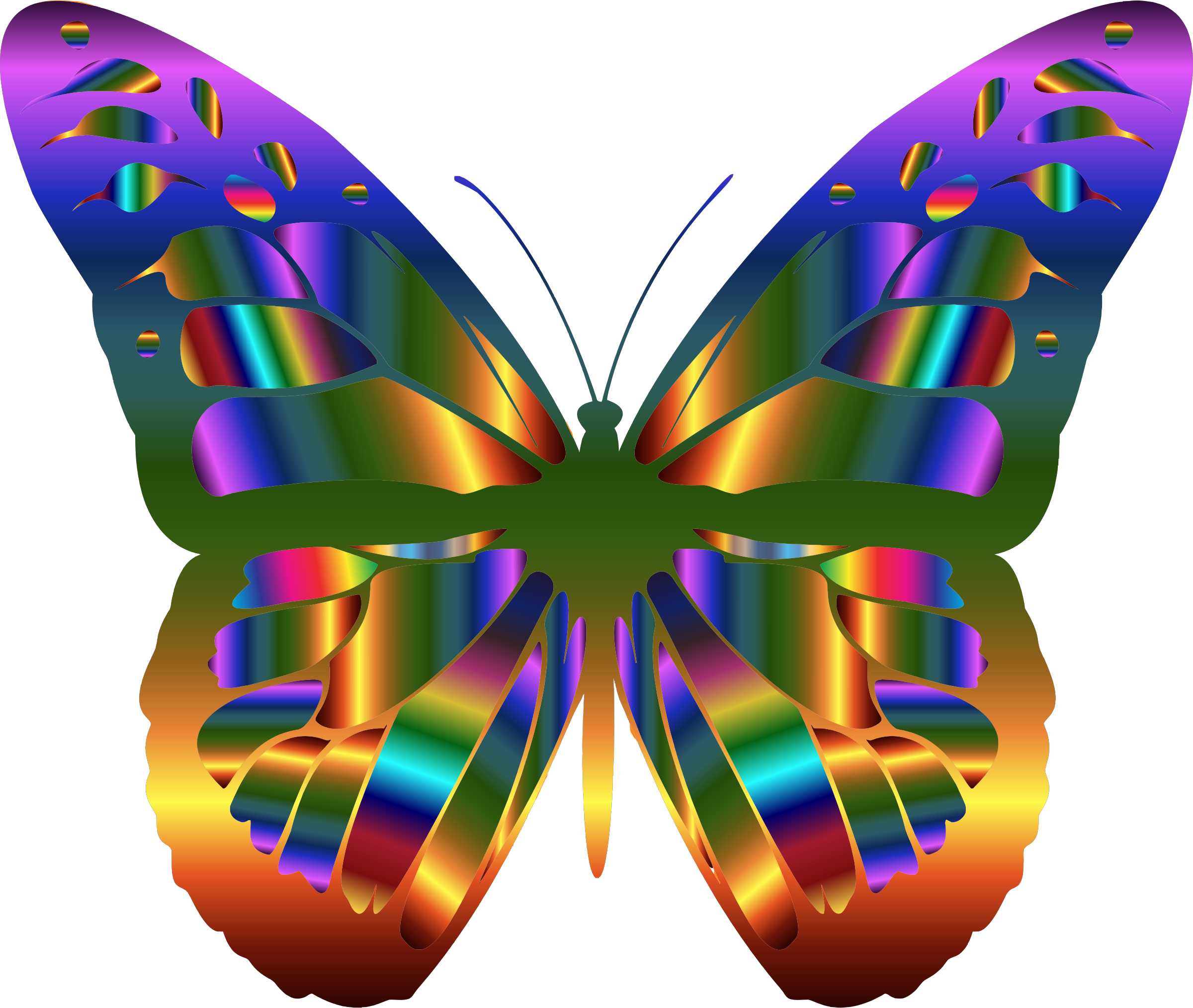 Monarch Butterfly Clipart Symmetrical - Butterfly Clipart (2400x2028), Png Download