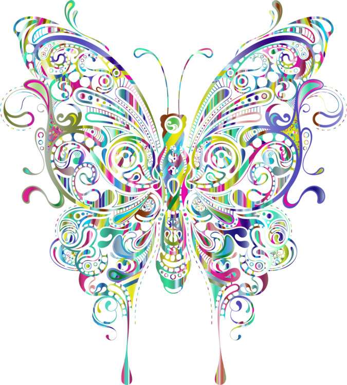 Monarch Butterfly Brush-footed Butterflies Abstract - Abstract Butterfly (675x750), Png Download
