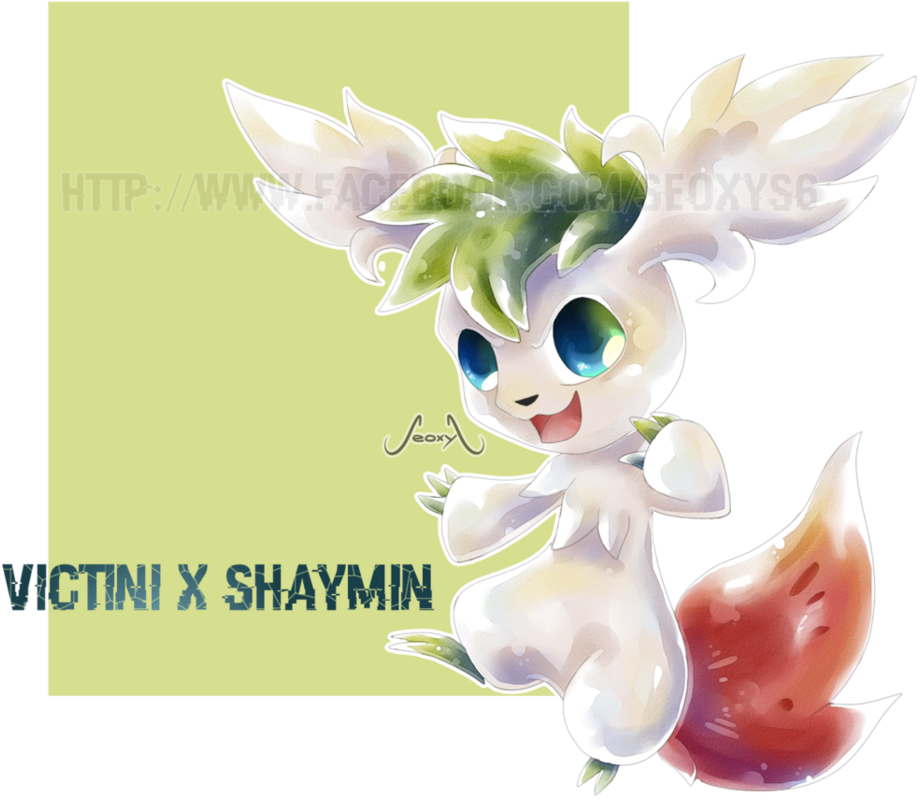 Shamin X Victini By Seoxys6 On Deviantart - Victini And Shaymin Fusion (957x834), Png Download