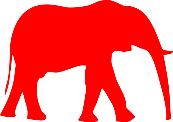 Preppy Elephant Cliparts - Black And White Elephant Clipart (600x423), Png Download