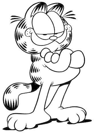 Garfield - Garfield Coloring Pages (342x469), Png Download