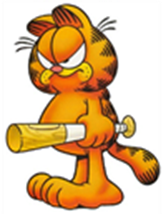 Homework Clipart Garfield - Cat Holding A Bat (420x420), Png Download