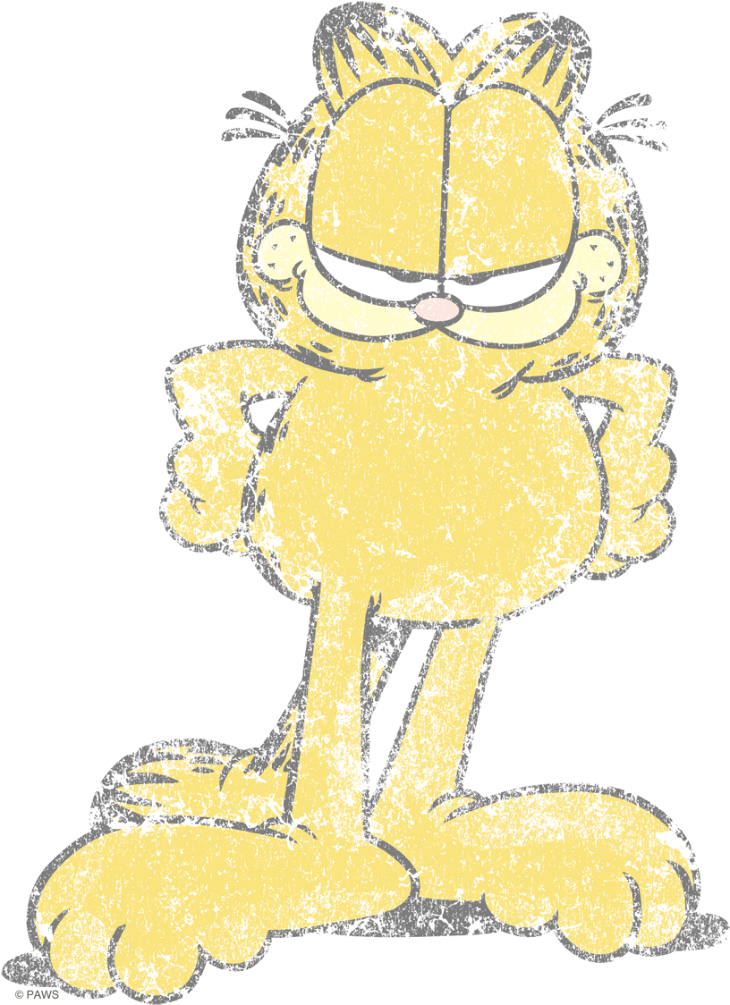 Garfield Big Ol' Cat Men's Crewneck Sweatshirt - Cartoon (850x1160), Png Download