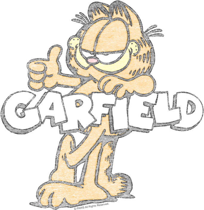 Garfield Retro Garf Men's Ringer T-shirt - Cartoon (720x745), Png Download