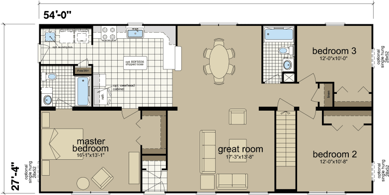 Floor Plan - Champion Homes (800x408), Png Download