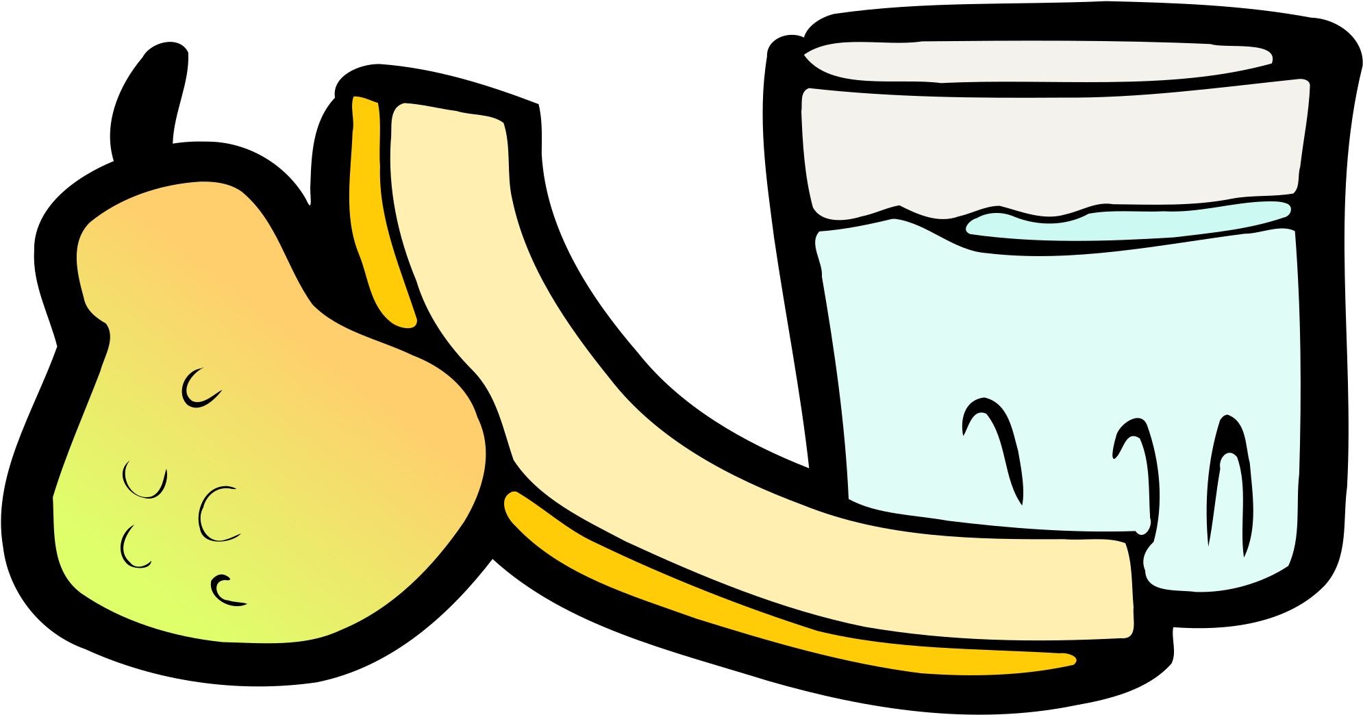 Fruit And Big Image Png - Clip Art (2400x1215), Png Download