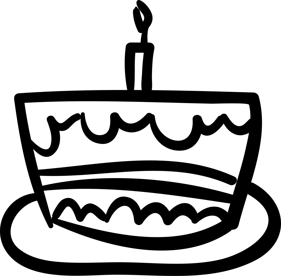 Birthday Cake Hand Drawn Celebration Food Comments - Hand Drawn Birthday Cake (980x964), Png Download