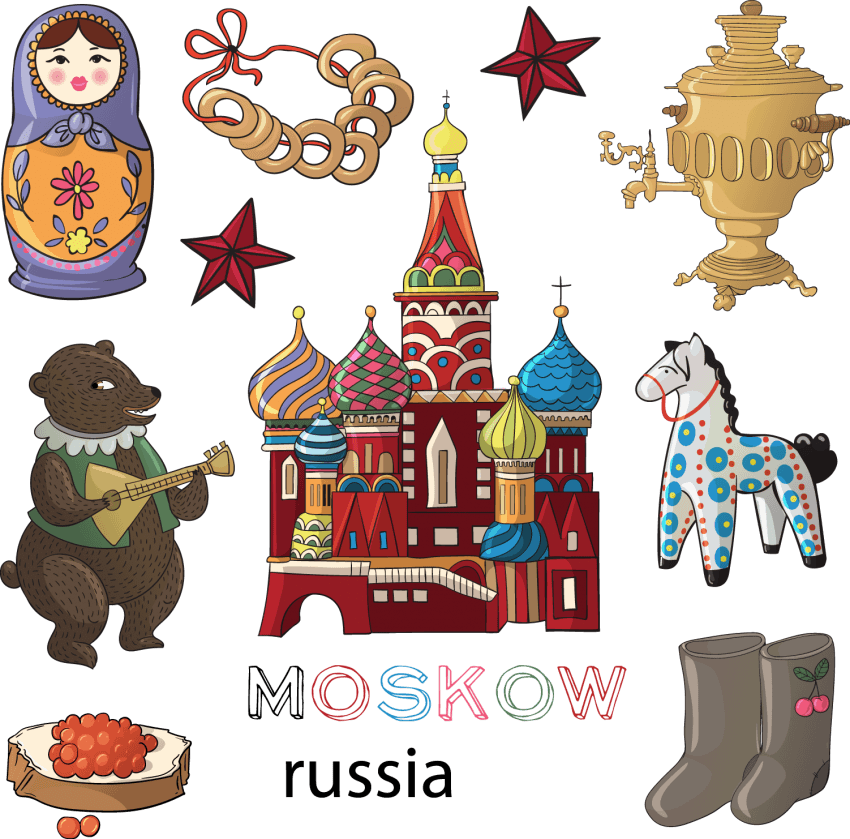 Free Png Hand Drawn Cartoon Style Russia Png Images - Ciao Mamma! Vado A Mosca In Bici. 3000 Km In Solitaria (850x839), Png Download