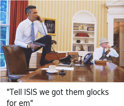 Guns, Isis, And Joe Biden - Obama And Biden Guns (400x363), Png Download