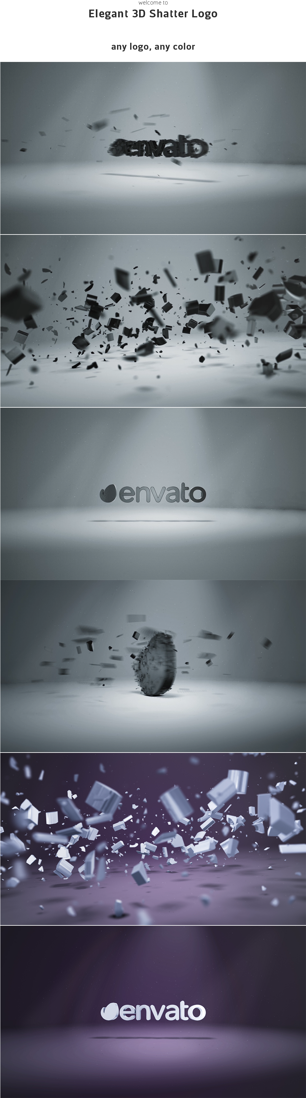 Elegant 3d Shatter Logo Is Simple And Easy To Use With - Behance (1024x3756), Png Download