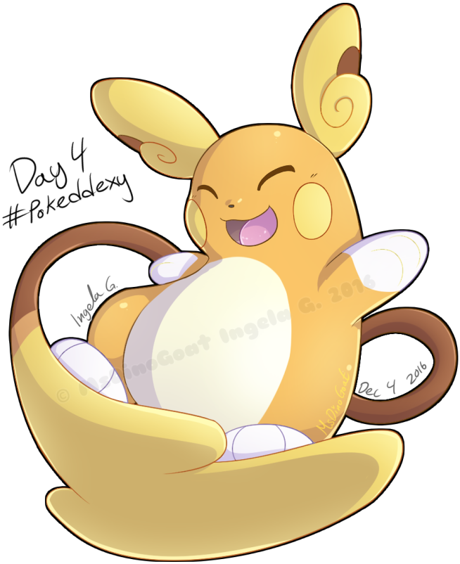 Day 4 Alolan Raichu - Cartoon (700x826), Png Download