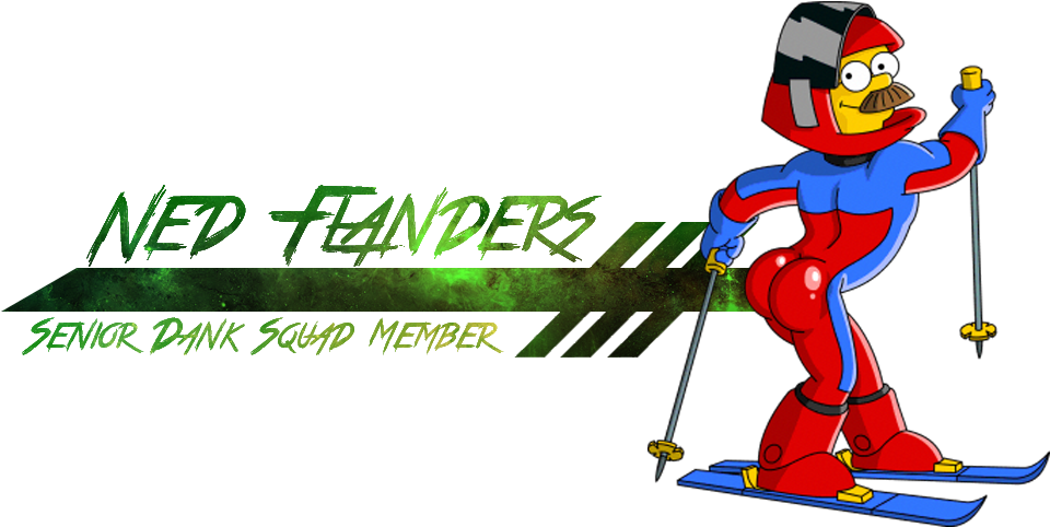 Ned Flanders's Signature - Ned Flanders Como Si No Llevara Nada (1000x500), Png Download