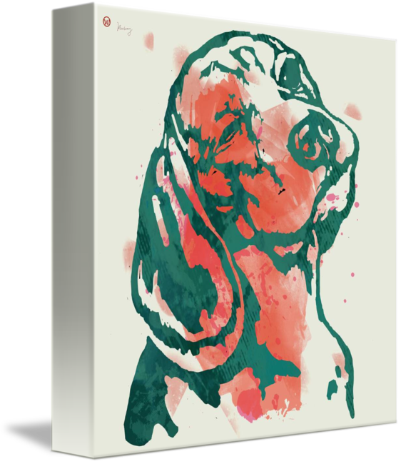 Dog Stylised Pop Modern Etching Art Portrait By Kim - Portrait (562x650), Png Download