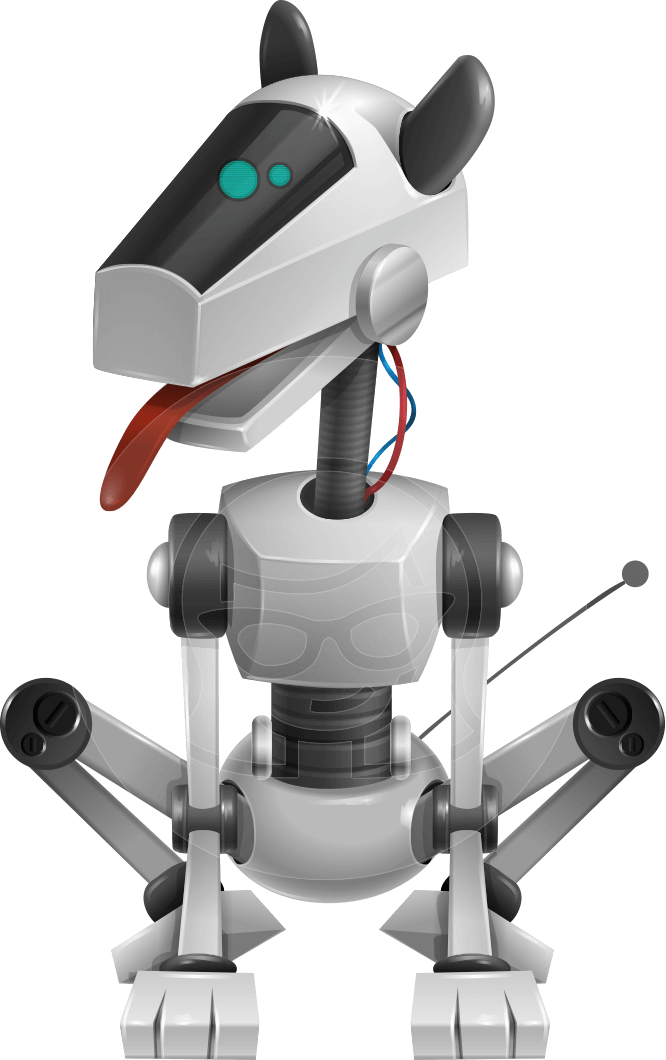 Bard Aka Be A Robo Dog - Robot Dog Vector (666x1060), Png Download