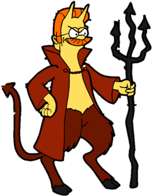Ned Flanders - Current - Devil - Current - Devil - Electric Potential Difference (310x417), Png Download