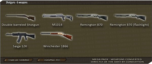Gta Sa Dayz Weapons (600x252), Png Download