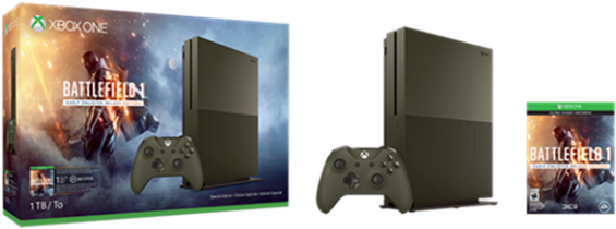 Xbox One S Bf1 Bundle - All Xbox One S Bundles (600x234), Png Download