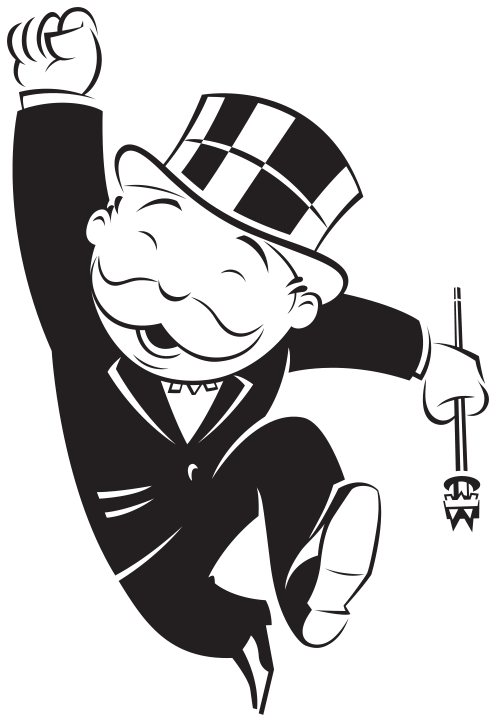 Which Monopoly Personality Are You - Monopoly Guy In Black And White (496x724), Png Download