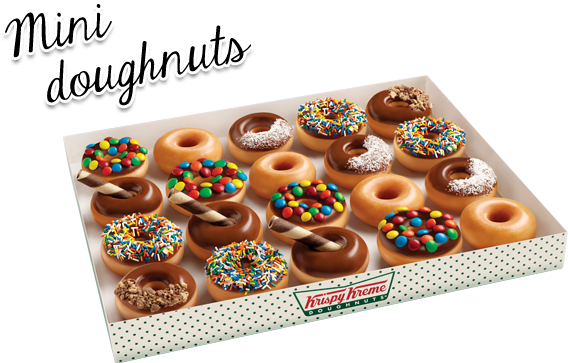 Mini Doughnuts - Kw&ae - Krispy Kreme (610x413), Png Download