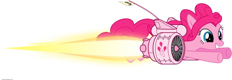 Larsurus, Flying, Grin, Jet, Jetpack, Pinkie Pie, Safe, - Pinkie Pie (1280x381), Png Download