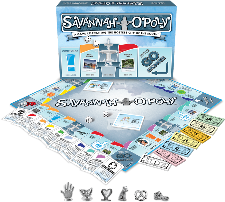 Savannah-opoly A Georgia Themed Monopoly Game New & - St Augustine Monopoly (400x366), Png Download
