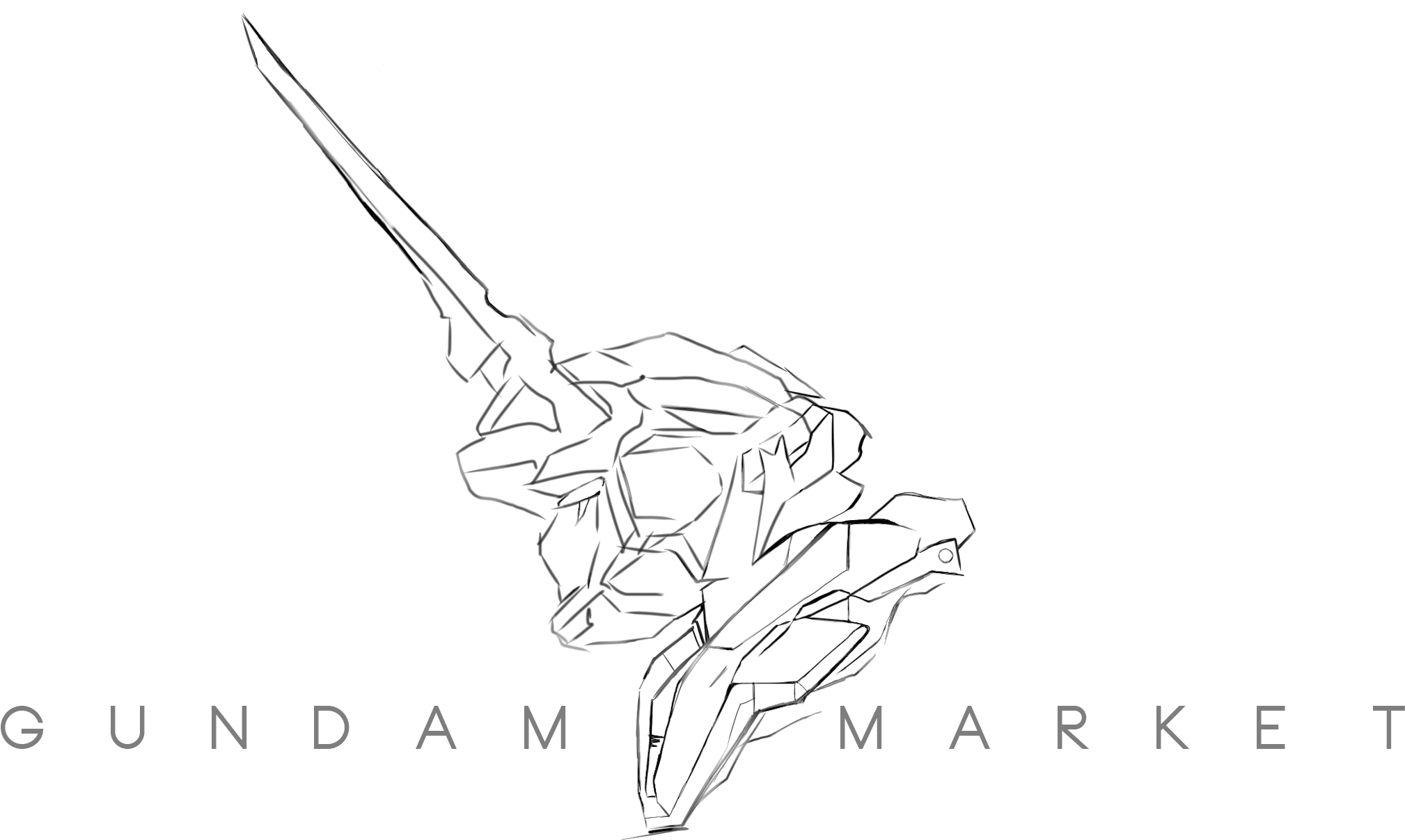 Gundam Market - Unicorn Gundam Black And White Logo (2115x1225), Png Download