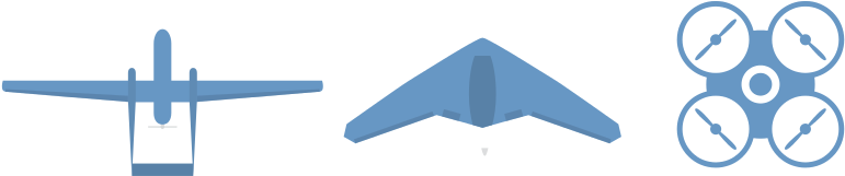 Works With All Types Of Drones From Major Drone Manufacturers - Fixed Wing Drone Icon (865x232), Png Download