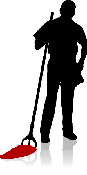 Janitors - Cleaning Silhouette Png (300x598), Png Download