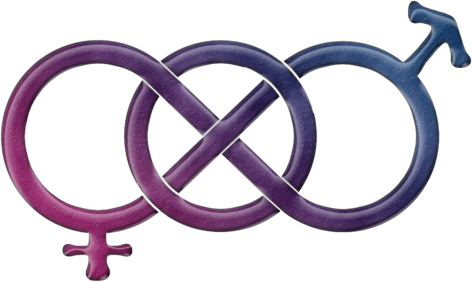 Bisexual Pride Gender Knot In Pride Flag Colors - Bisexual Gender Symbol (1593x953), Png Download
