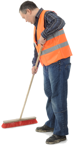 Sweeping Crews - Man Sweeping Png (350x527), Png Download