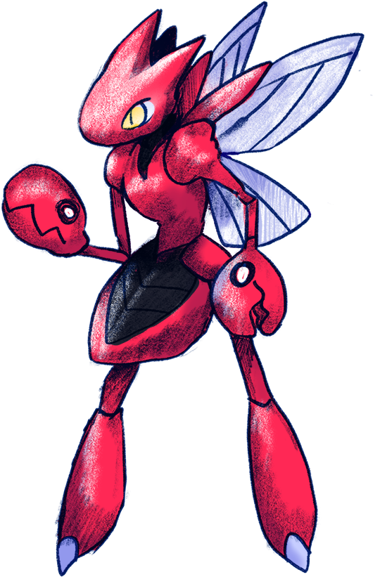 [pkmn] Scizor - Cartoon (637x850), Png Download