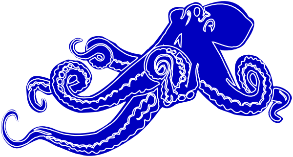 Blue Octopus Clip Art At Clker - Blue Octopus Clipart (600x321), Png Download