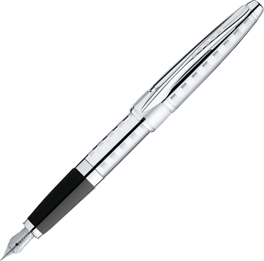 Pluma - Cross Classic Century Fountain Pen Lustrous Chrome (525x520), Png Download