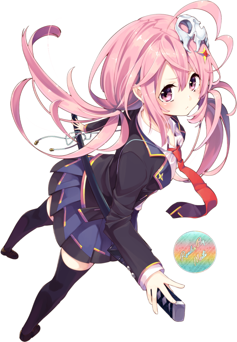 Deviantart Is The World's Largest Online Social Community - Anime Girl With Pink Hair Render (800x1159), Png Download