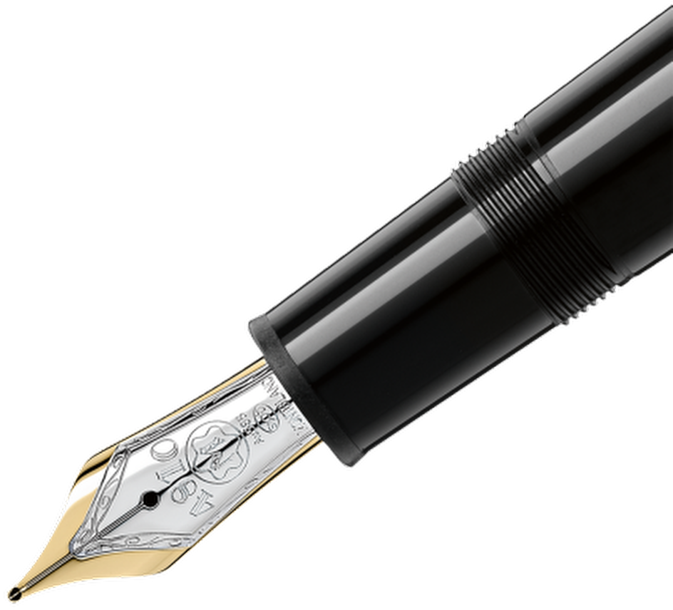 Pluma Fuente Png - Montblanc Meisterstuck Black Fountain Pen (1000x1000), Png Download