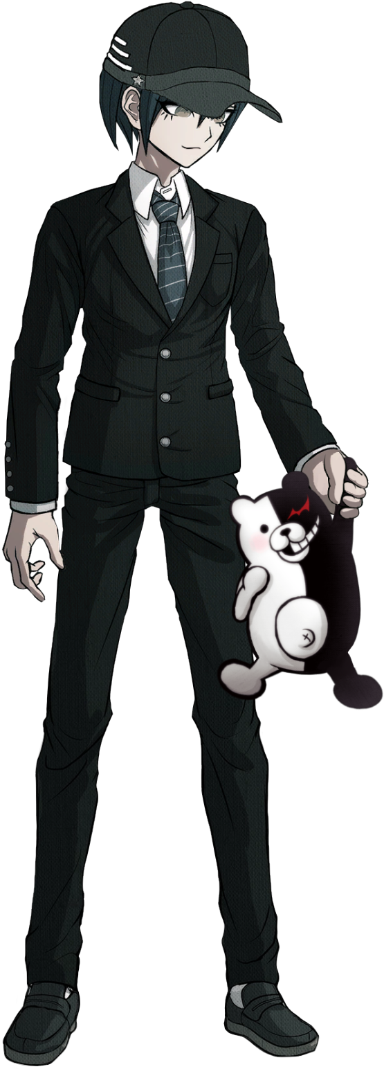 Prologue Shuichi Holding A Monokuma For Anon ~ - Danganronpa (960x1920), Png Download