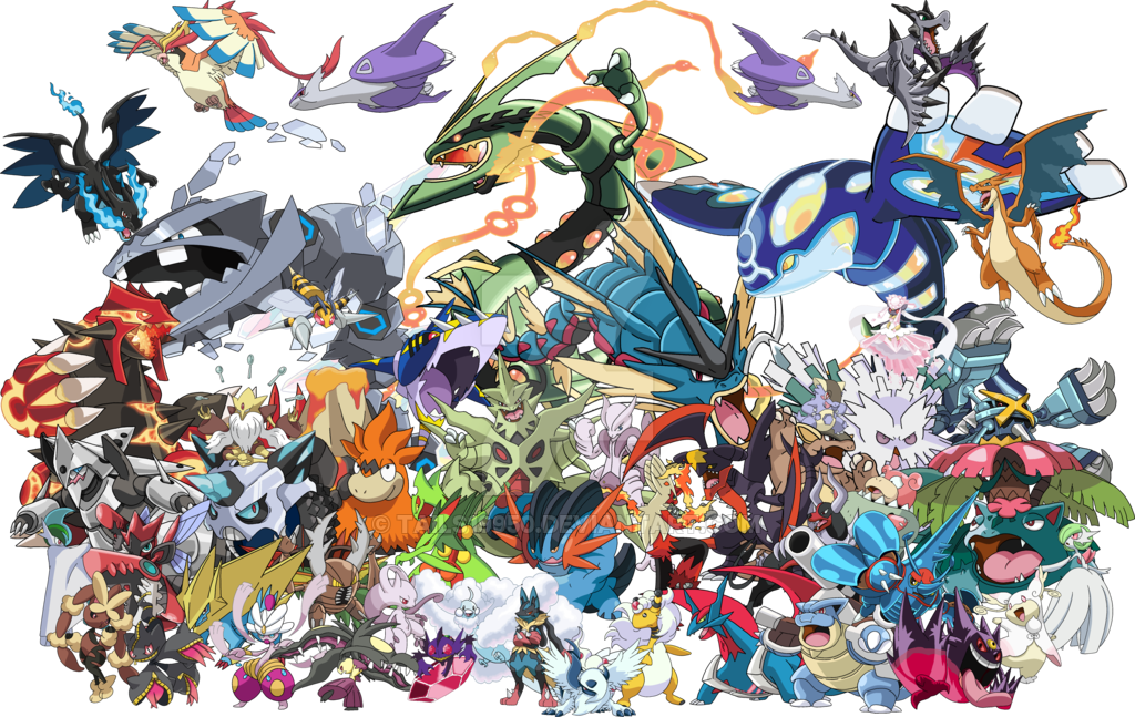 Who Are You Excited To Use - Pokemon Legendary Mega Evolution All (1024x647), Png Download