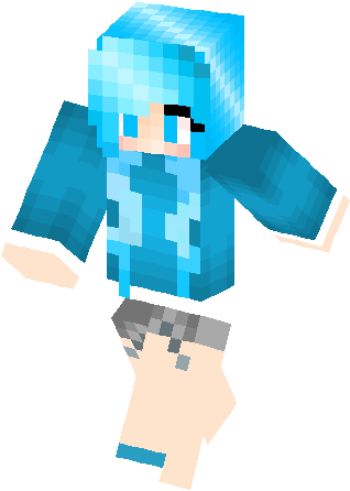 Just A Blue Skin Minecraft Skins - Minecraft Skins Blue Girl (317x453), Png Download