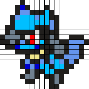447 Riolu Perler Bead Pattern / Bead Sprite - Pokemon Pixel Art Riolu (379x379), Png Download
