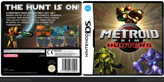 Hunters Box Art Cover - Metroid Prime Hunters (700x349), Png Download